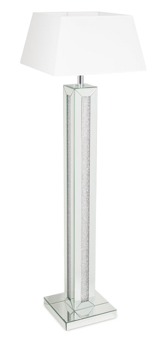 Persia 54.3\" Glam Floor Lamp with Glass, Mirror and Acrylic Crystals