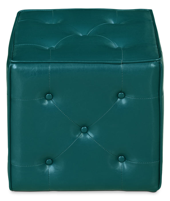Talbott 17.5\" Cube Ottoman - Teal Faux Leather