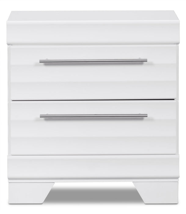 Olivia Bedside 2-Drawer Nightstand, 23.5\"W x 25.2\"H, Made in Canada - White