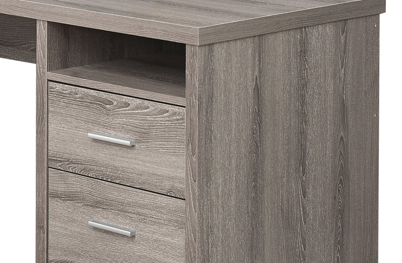 Pollie 78.75\" Reversible L-Shaped Office Desk with 2-Drawers & Cubby- Dark Taupe 