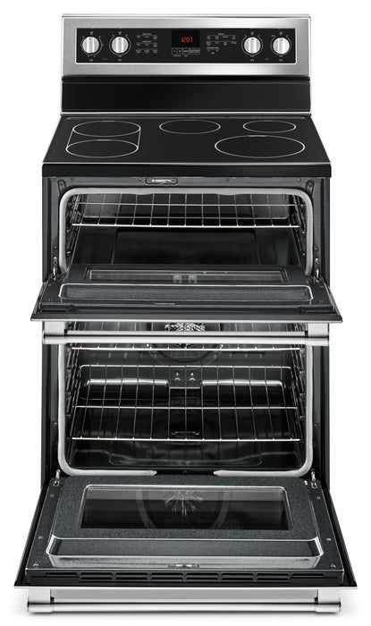 Maytag 6.7 Cu. Ft. Electric Range with Self-Clean and Double Oven - Fingerprint Resistant Stainless Steel - YMET8800FZ