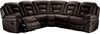 Leo 5-Piece Leather-Look Fabric Reclining Sectional - Walnut Brown