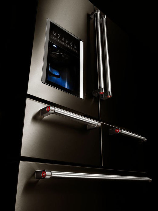KitchenAid 36\" 24 Cu. Ft. Multi Door French-Door Refrigerator - Black Stainless Steel - KRMF706EBS