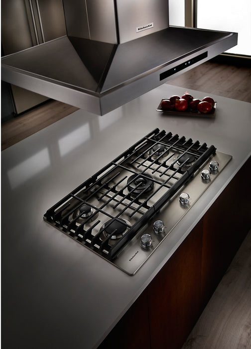 KitchenAid 36\" 5-Element Gas Cooktop - Stainless Steel - KCGS556ESS