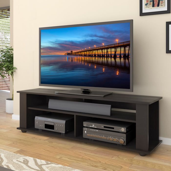 Bakersfield 58\" Modern TV Stand with Storage and Cable Management for TVs up to 65\"- Black
