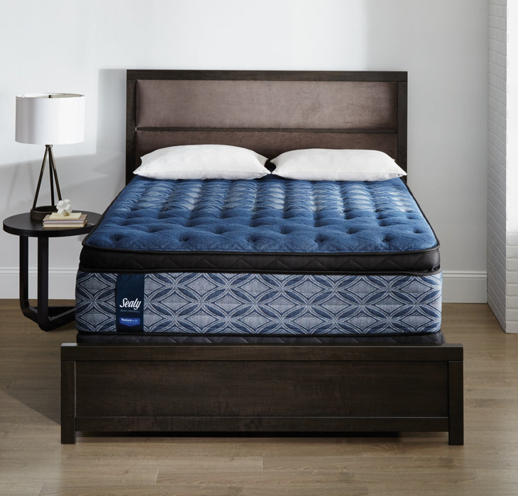 Sealy Posturepedic Plus Mornington Medium Euro Pillow-Top Low-Profile Split Queen Mattress Set