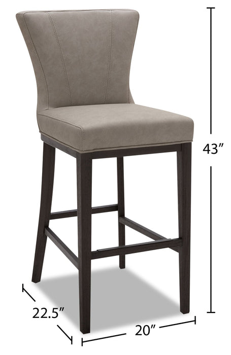 Quinn Barstool with Vegan Leather Fabric - Taupe