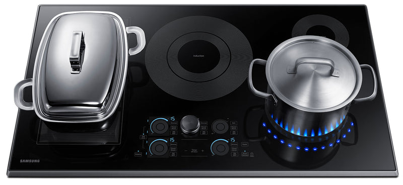 Samsung 36\" 5-Element Smart Induction Cooktop with Flex Zone & Virtual Flame Technology™ - Black Stainless Steel - NZ36K7880UG/AA