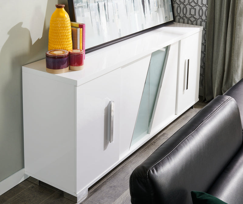 Raia Dining Server with Storage - Made in Italy, Modern, 79.5\"W - White