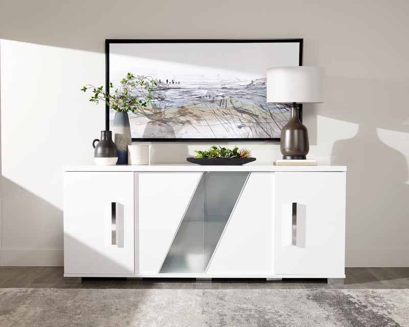 Raia Dining Server with Storage - Made in Italy, Modern, 79.5\"W - White