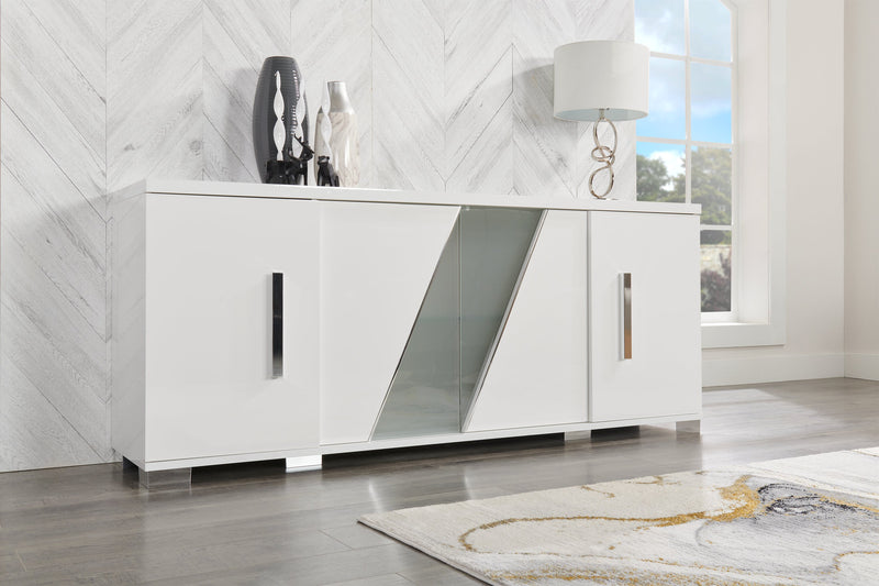 Raia Dining Server with Storage - Made in Italy, Modern, 79.5\"W - White