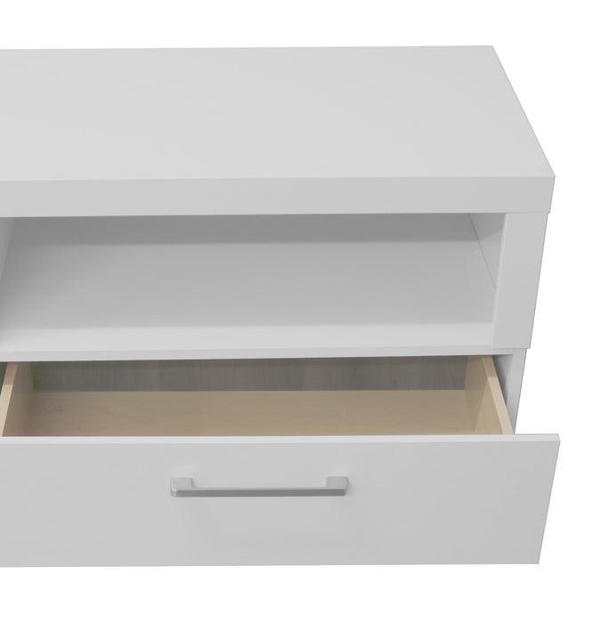 Rio 65\" Modern TV Stand with Storage and Cable Management for TVs up to 75\"- White