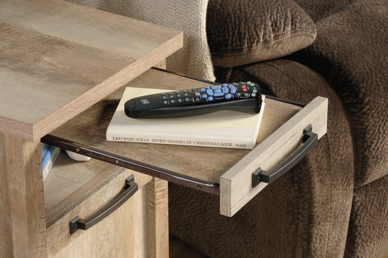 Cannery 14.37\" Rustic Chairside Table with Storage - Light Oak Finish 