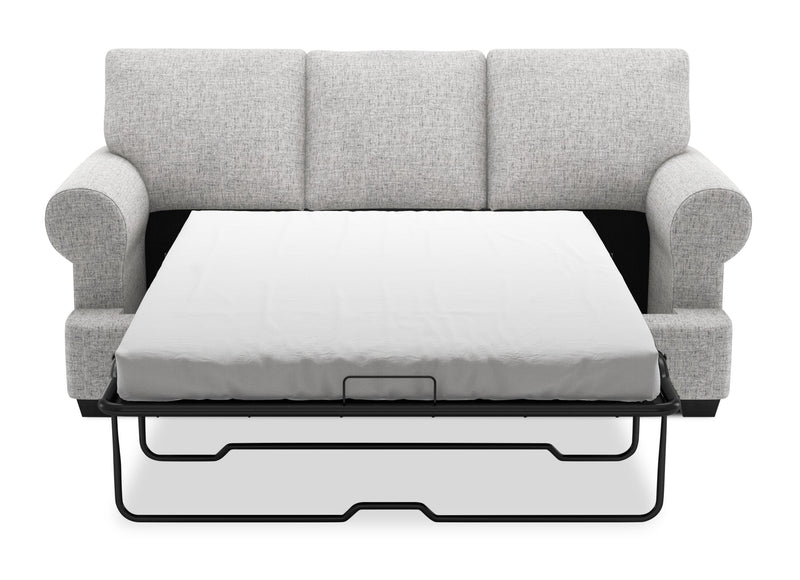 Made in Canada Customizable Sofa Lab Roll 86\" Linen-Look Fabric Sofa Bed with Rolled Arms - Luna Domino Grey