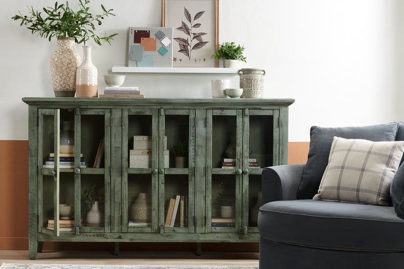 Rocco 70\" 6-Door Large Accent Cabinet - Vintage Blue