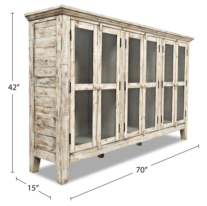 Rocco 70\" 6-Door Large Accent Cabinet - Cream