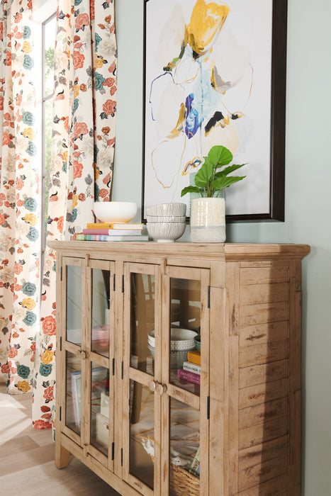 Rocco 48\" 4-Door Accent Cabinet - Natural Wood