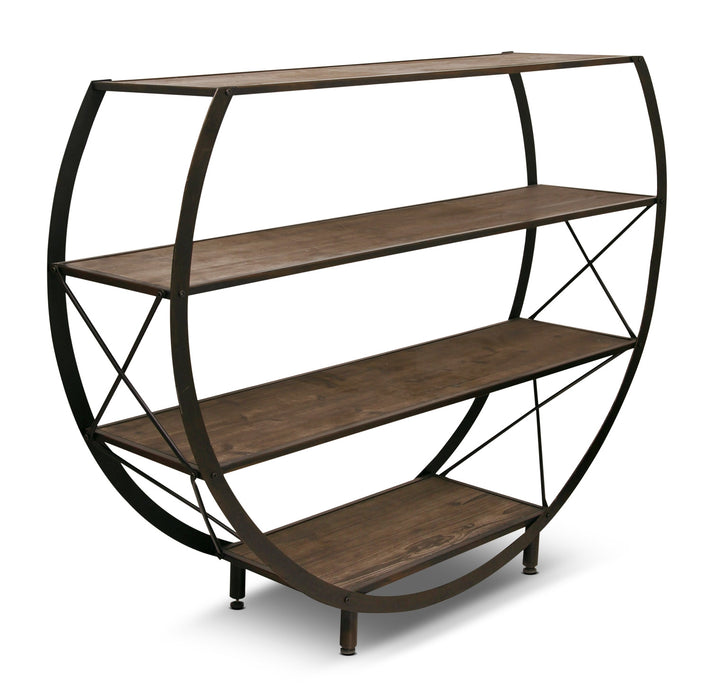Santa Mon 54\" 4-Shelf Open Circle Bookcase - Espresso