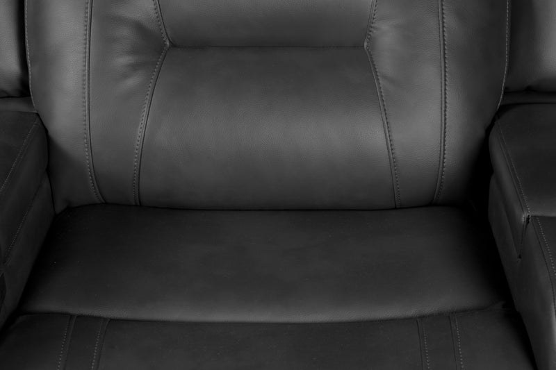 Ryker 36.8\" Leather-Look Fabric Power Reclining Chair with Storage Arms and USB Port - Grey