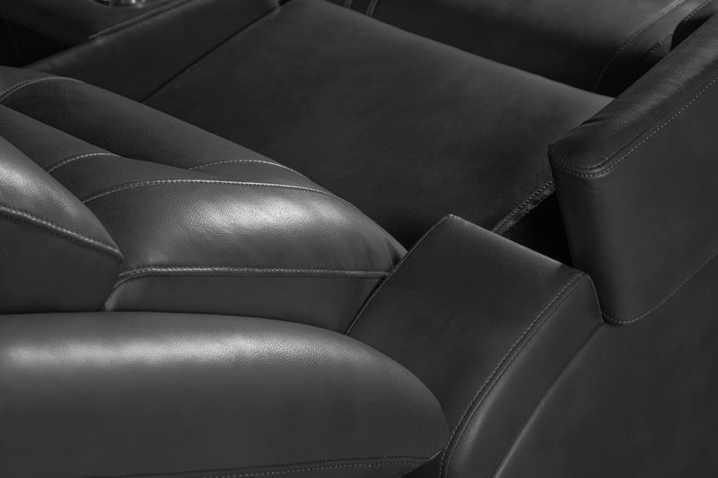 Ryker 72.24\" Faux Leather Power Reclining Loveseat with Storage Console and USB Ports - Grey