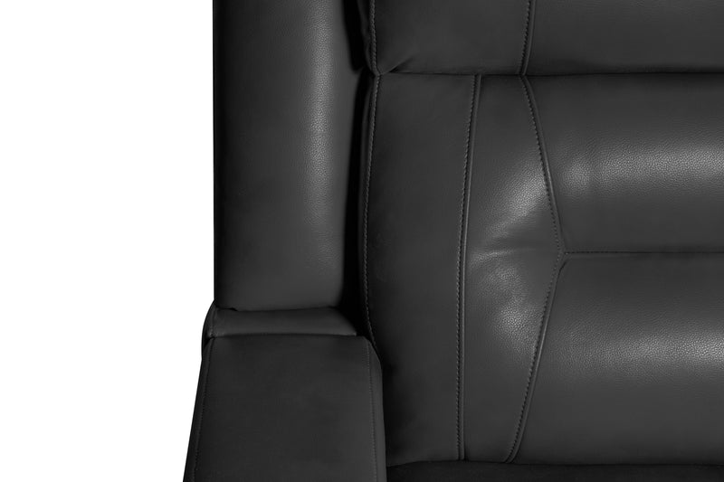 Ryker 72.24\" Faux Leather Power Reclining Loveseat with Storage Console and USB Ports - Grey