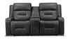 Ryker 72.24\" Faux Leather Power Reclining Loveseat with Storage Console and USB Ports - Grey