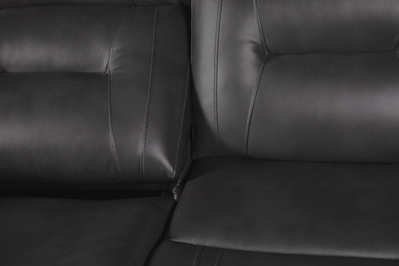 Ryker 82.5\" Faux Leather Power Reclining Sofa with Storage Arms and USB Ports - Grey