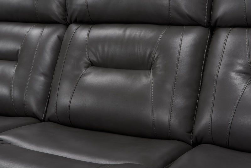 Ryker 82.5\" Faux Leather Reclining Sofa with Storage Arms - Grey