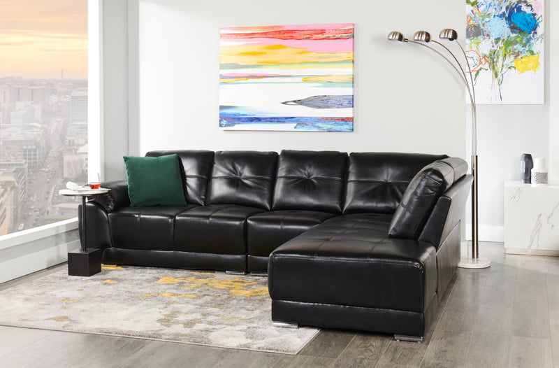 Sabrina 14\" Accent Table - Black with White Marble Look Top