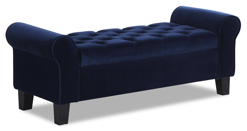 Sadie 53\" Storage Bench - Blue Velvet
