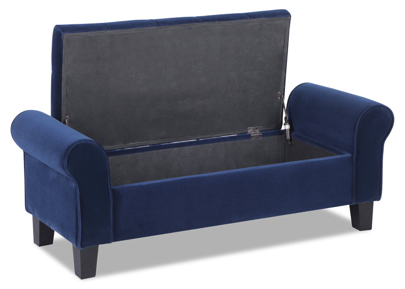 Sadie 53\" Storage Bench - Blue Velvet