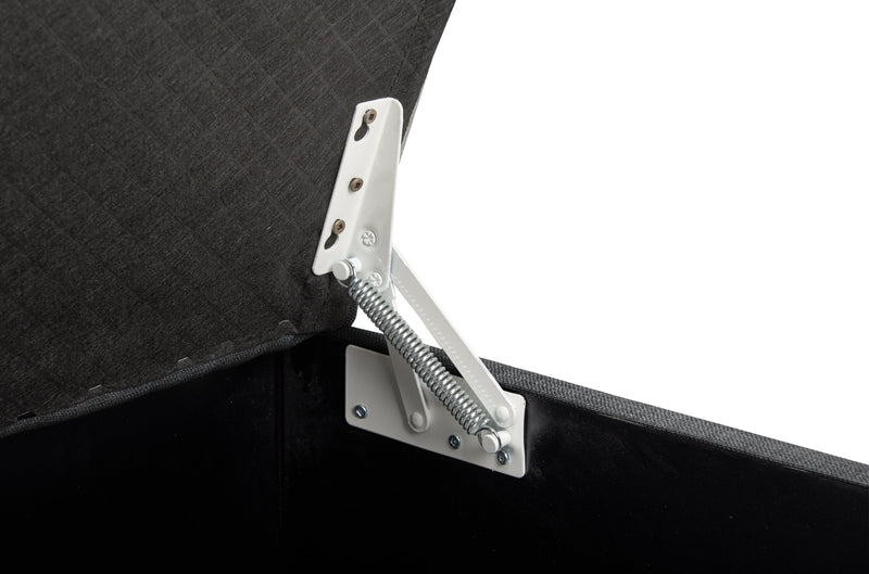 Made in Canada Sawyer 40\" Linen-Look Fabric Storage Ottoman - Charcoal Grey