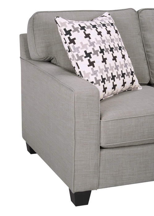 Made in Canada Sawyer 2-Piece Linen-Look Fabric Sectional with Reversible Cushions - Light Grey
