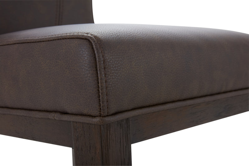 Quinn Counter-Height Stool with Vegan Leather Fabric, 26\"H - Brown
