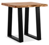 Agra 24\" Rustic End Table - Brown and Black with Iron Legs