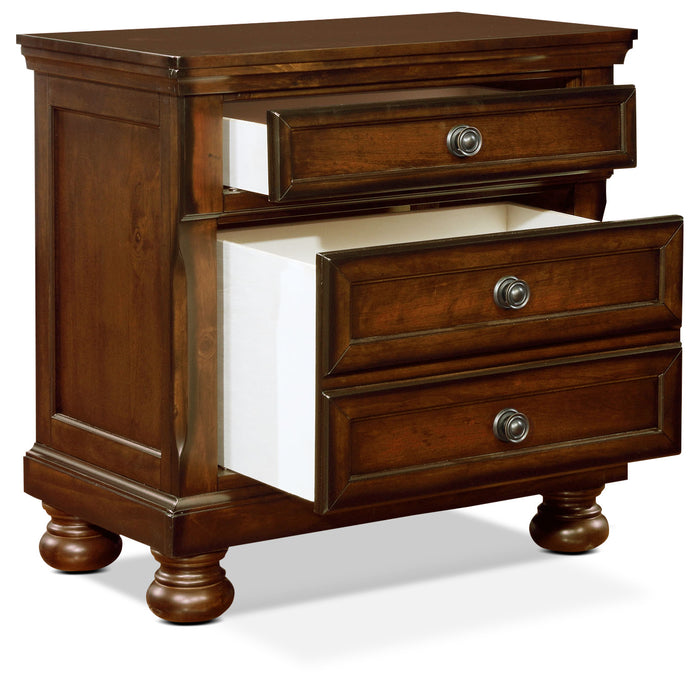 Chelsea Bedside 3-Drawer Nightstand, 28\"W x 28\"H - Cherry Brown