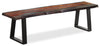 ["Bowery Dining Bench, Sheesham Wood, Metal, Trapizoid Base, 70\"W - Brown"]