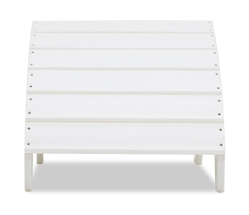 Bask Outdoor Patio Ottoman - High Density Plastic, UV & Weather Resistant - White