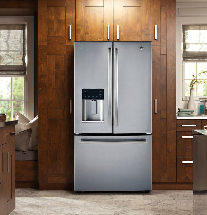 Profile 33\" 17.5 Cu. Ft. French-Door Refrigerator - Stainless Steel Fingerprint Resistant  - PYE18HYRKFS