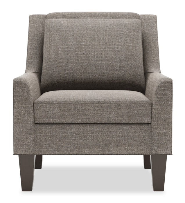 Made in Canada Sofa Lab Customizable Club 29\" Linen-Look Fabric Accent Chair with Wood Legs - Luna Sailor Blue