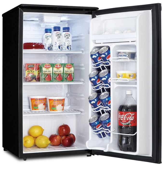 Danby 17.7\" 3.3 Cu. Ft. Single-Door Mini Fridge - Black - DAR033A1BDD
