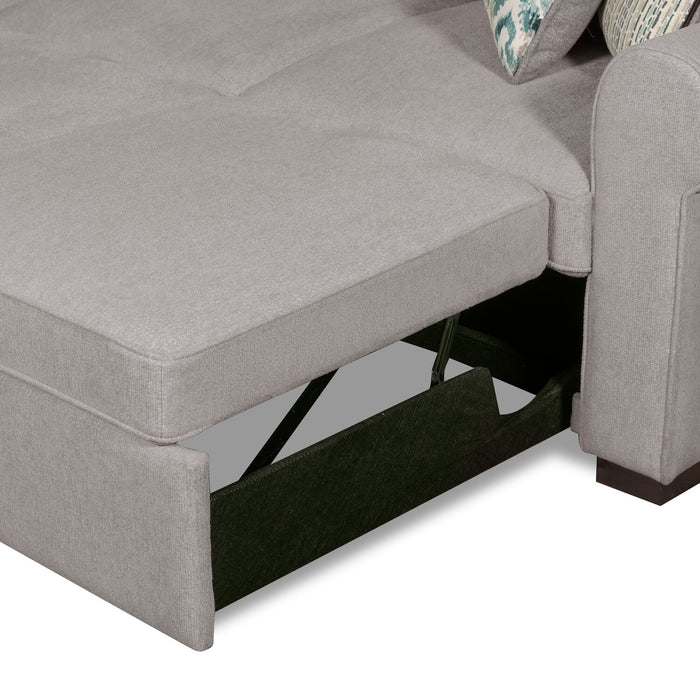 Scott Living Haven 2-Piece Right-Facing Chenille Fabric Sleeper Sectional - Grey