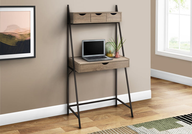 Norris 31.5\" Compact Office Desk with 4-Drawers - Taupe