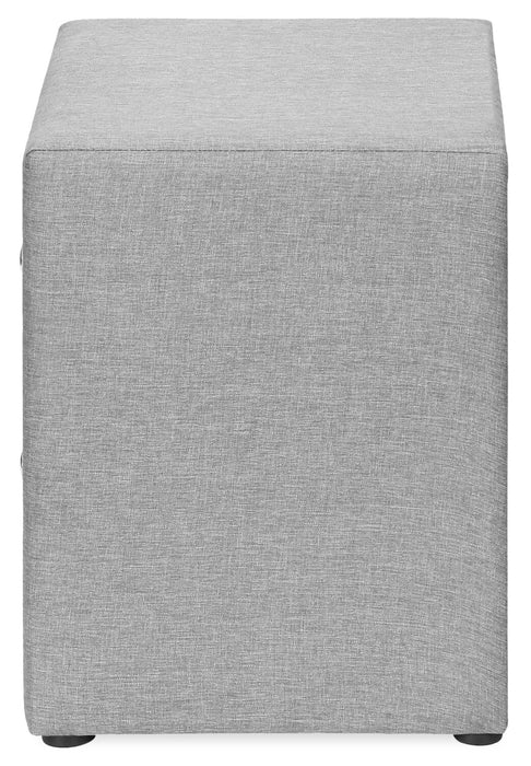 Zara Upholstered Bedside 2-Drawer Nightstand, 20.5\"W x 20.75\"H - Grey
