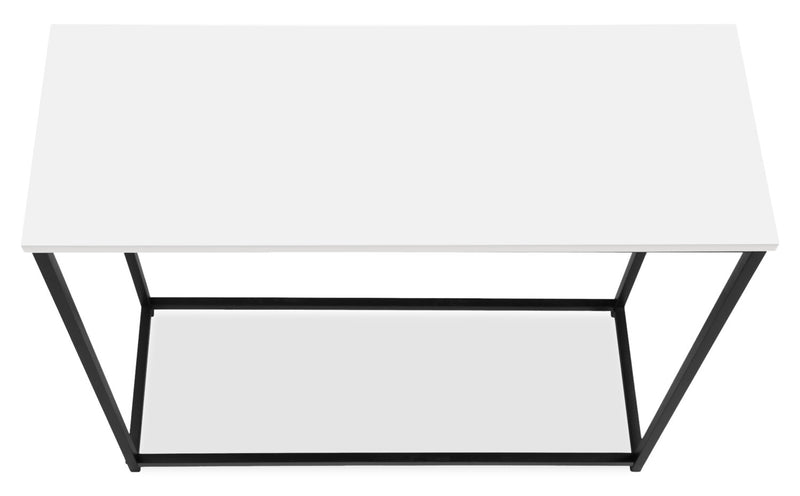 Alma 31.5\" Modern Sofa Table - White with Black Metal Frame