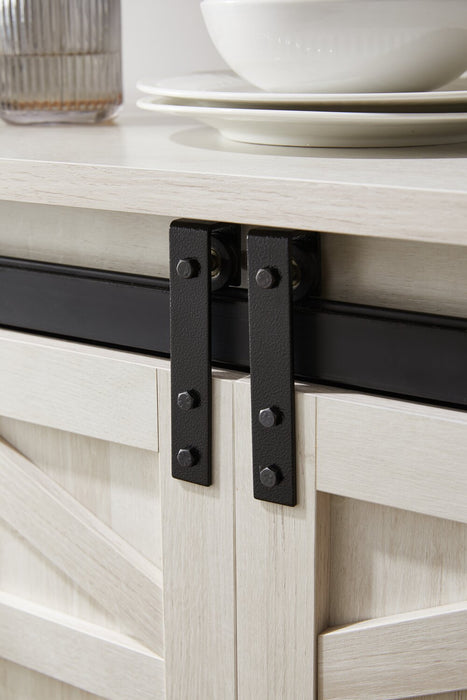 Corbin 47.25\" Accent Cabinet with Sliding Barn Doors - White Oak