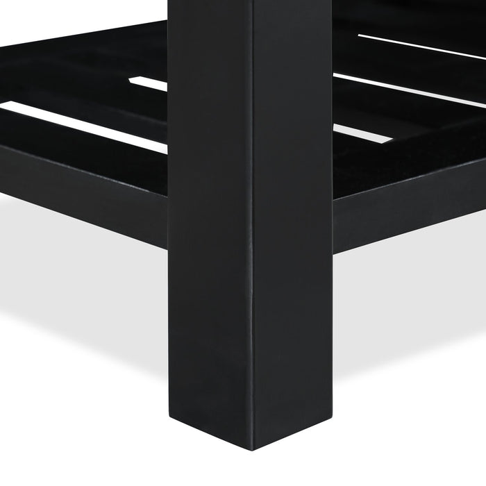 Ryan 43.5\" Storage Bench with Bottom Shelf - Light Grey