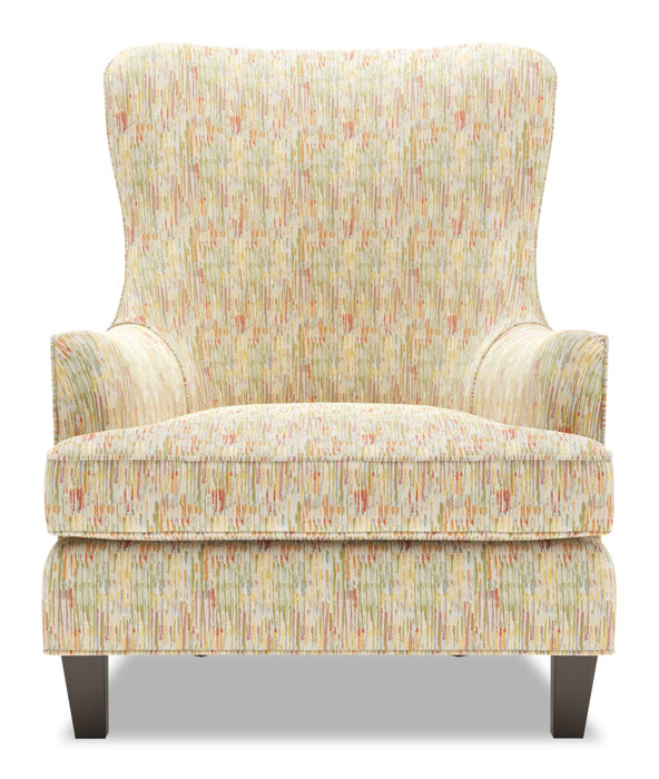 Made in Canada Sofa Lab Customizable Wingback 32\" Fabric Accent Chair - Garden Multicolour