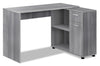 Zoey 46\" L-Shaped Office Desk with Cubbies, Drawer & Cabinet - Grey