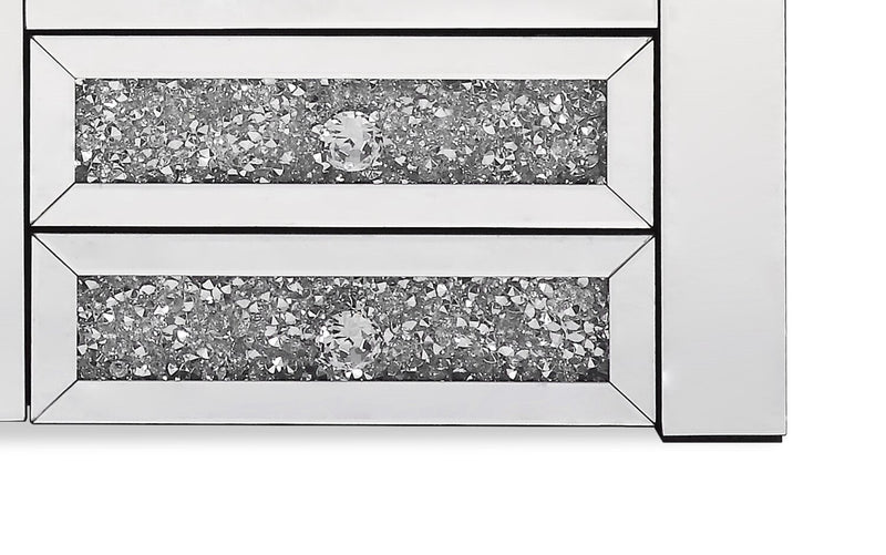 Oakley 59\" Glam TV Stand with Storage and Cable Management for TVs up to 65\"- Silver